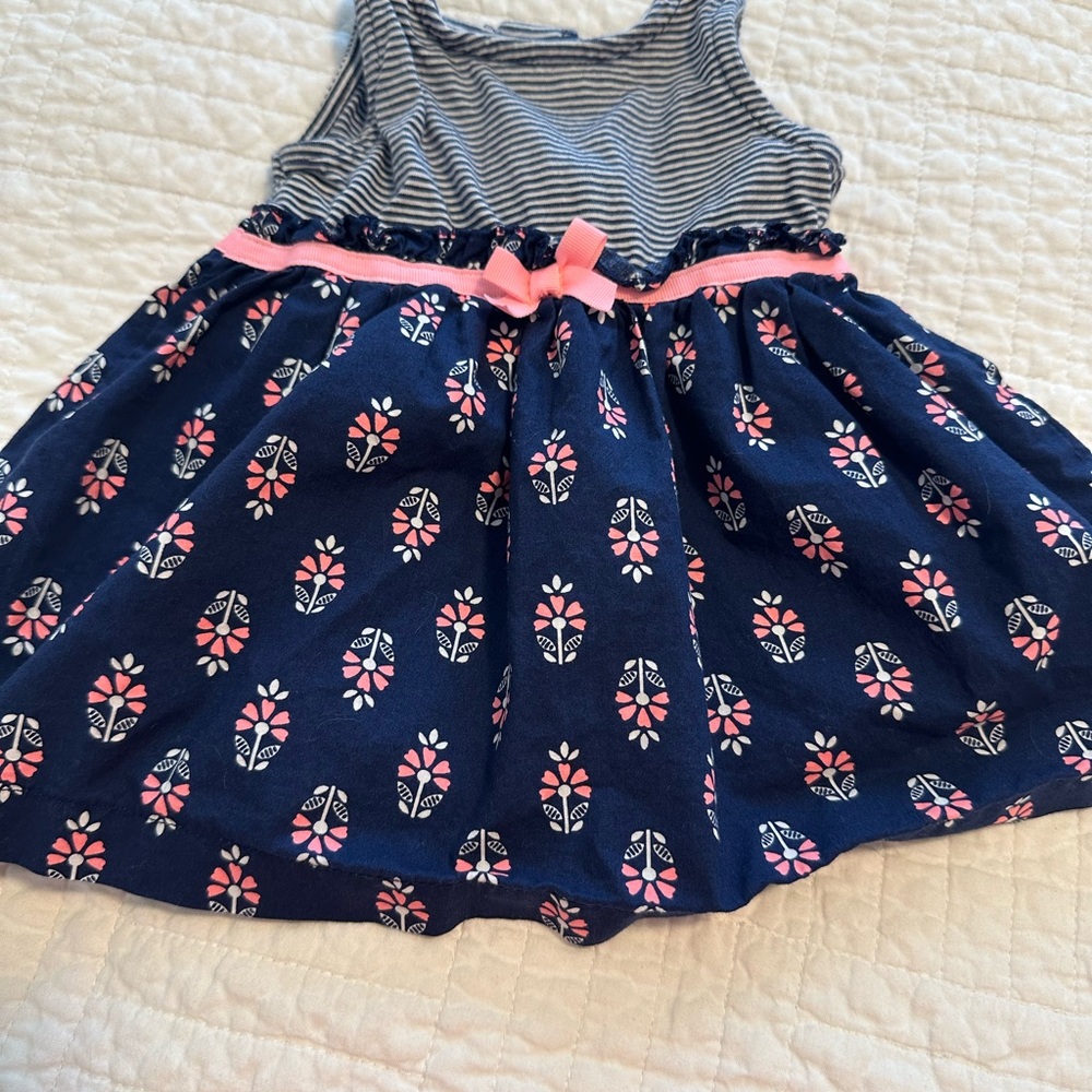Carter's Navy and Pink Floral Casual Dress